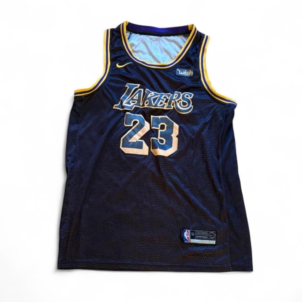 Nike Los Angeles Lakers LeBron James 23 Black Mamba City Edition Jersey Size 52